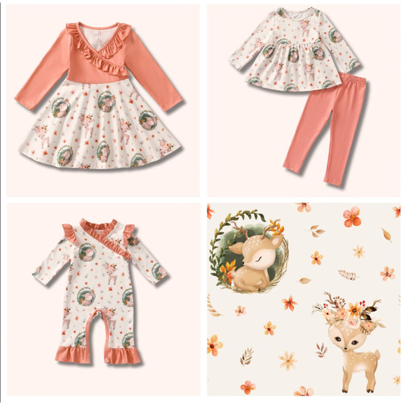 Pete + Lucy Girl's Fall Winter "Whitetail Wonder" Tunic & Legging Set - 6/6X - Picture 5 of 5